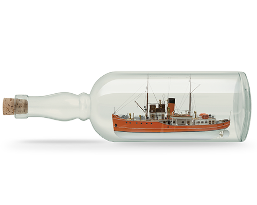 UK Pension transfer Boat in Bottle