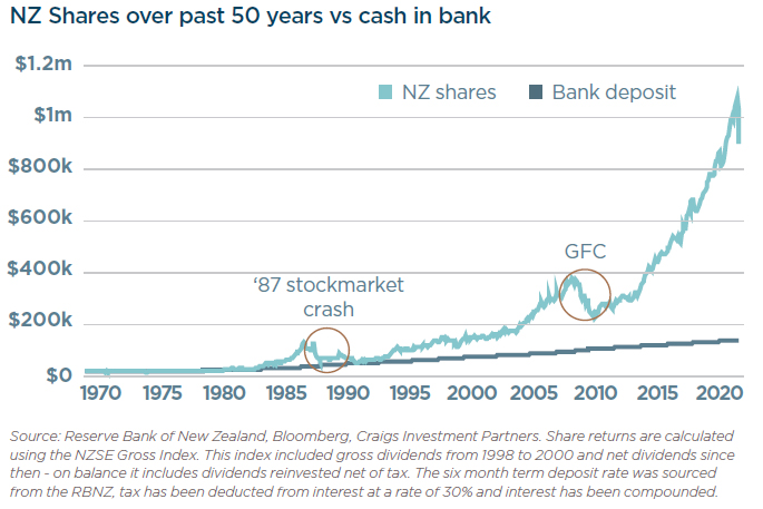 nz shares vs cash